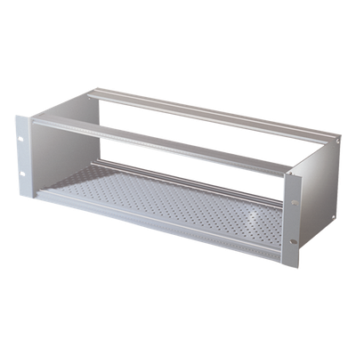 Chasis bastidor / 3UA / Rack 19" / Acero inoxidable y aluminio / 420 x 132 x 163 mm / 84 UP