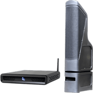Sistema Audio Exterior / Amplificador 2 Canales 100W / Torre Line Array 200W / HDMI eARC / Bluetooth 5.3 / IP56 / 9.1 m (30 ft)