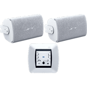 Kit de Audio / Mando Bluetooth / Bocinas de Superficie / 2+2W RMS / IP55 / Color Blanco