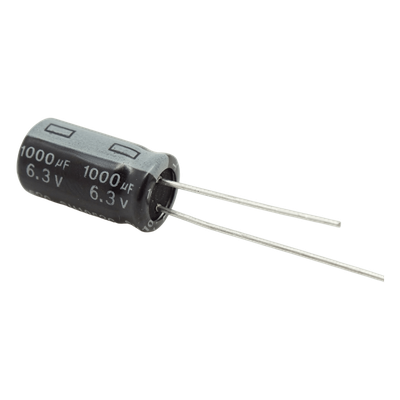Capacitor Electrolítico / 1000 µF / 6.3 V / Diseño Compacto / Circuitos Estándar