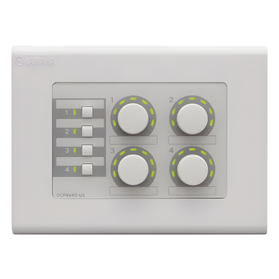 Panel de Control Digital / 4 Perillas de Volumen / 4 Switches Configurables / RS-485 / CAT5 / 8 Zonas MTX / 2 Zonas MA-PA