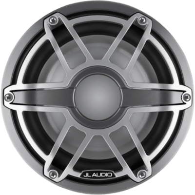 Subwoofer Náutico JL Audio M6 / 8" (20.3 cm) / Cono de Polipropileno Relleno de Mica / Impedancia 4 Ω / Potencia RMS 200 W / Sensibilidad 86.8 dB / Rejilla Deportiva de Titanio / Deflector Infinito o Caja Cerrada / Conexiones de Pala