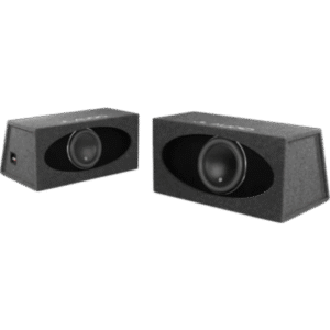Subwoofer con Caja para Coche / 12" / 1000 W RMS / Impedancia 3 Ω / JL Audio H.O. Wedge W7AE / Diseño Orientado hacia Atrás / Puertos de Ranura / Acoplado a la Cámara / Terminal de Conexión de 5 Vías
