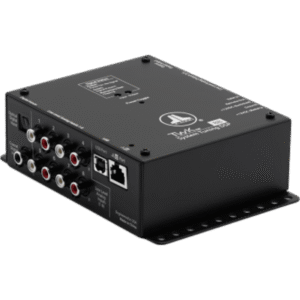 Procesador de Señal Digital (DSP) / 8 Canales de Entrada y 8 de Salida / Resolución 24 bit/48 kHz / Ajuste de Sistemas JL Audio TwK / Control de Nivel Remoto DRC-200 / Salida Óptica Toslink S/PDIF / Entrada Digital TwK-D8