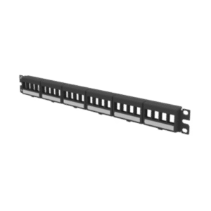 Panel de Parcheo Modular Keystone / 24 Puertos / 1U / Sin Conectores / Placas Frontales ABS / Etiquetas Adhesivas