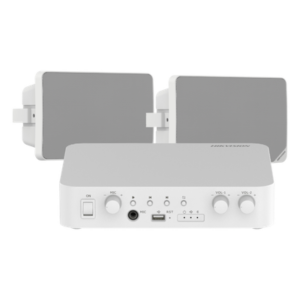 Kit Amplificador / 80W / 2 Zonas / Bluetooth USB RCA Micrófono / 100V 70V / 2 Altavoces