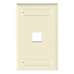Placa de Pared Vertical / 1 Puerto Keystone / Sistema de Etiquetado / ABS / Color Marfil / 69.8 x 114.3 mm