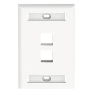 Placa de Pared Vertical / 2 Puertos Keystone / Montaje Plano / Espacios para Etiquetas / ABS Resistente