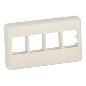 Placa de Pared Modular / 4 Puertos Keystone / Montaje Vertical / ABS Resistente / Blanco Mate