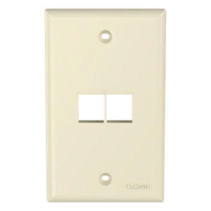 Placa de Pared Vertical / 2 Puertos Keystone / Material ABS / Color Marfil / 69.8 x 114.3 mm