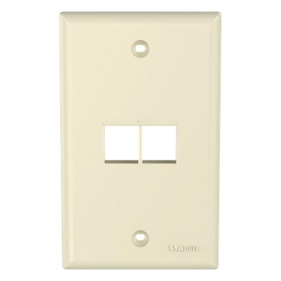 Placa de Pared Vertical / 2 Puertos Keystone / Material ABS / Color Marfil / 69.8 x 114.3 mm