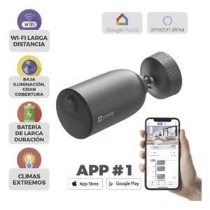 Cámara Bala IP / 2K 3 Megapixel / Batería Recargable 7800 mAh / Visión Nocturna Color 15 m (49.2 ft) / Wi-Fi 2.4 GHz / IP66
