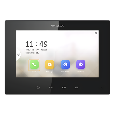 Monitor IP para Videoportero / Pantalla 7" / Resolución 1024 x 600 / 16 Canales de Video / PoE Estándar / 8 Entradas de Alarma