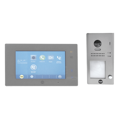 Kit de VideoPortero Manos Libres / Pantalla Táctil 7' / 110° LED / IP54 / 16 Monitores / 2 Hilos