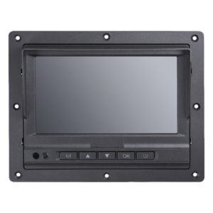Monitor Táctil LCD / 7 Pulgadas / 3 Canales de Video / 2 Canales de Alarma / Conector Aviación 4 Pines / Operación -20°C a 70°C