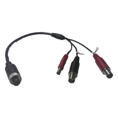 Cable Adaptador para Cámaras / Conector Aviación a BNC / Video y Audio BNC / Alimentación Integrada / 30 cm (11.8 in)