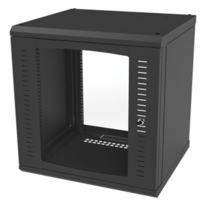 Gabinete de Pared para Rack 19in / 12 Unidades / Carga 100 kg / Puerta Cristal Templado / Postes Ajustables