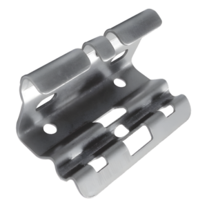 Mini clip automático, para unir tramos de charola, con acabado Electro Zinc