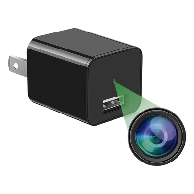 Cámara Oculta en Cargador de Pared / 2 Megapixel 1080P / Grabación Continua o por Movimiento / Detección Inteligente 1-2 m (3.3-6.6 ft) / Memoria 8GB / Expansión MicroSD 128GB
