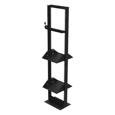 Rack 19" / 45 UR / 2 Charolas / PDU 8 Tomas / Doble Perforación / Estructura Reforzada