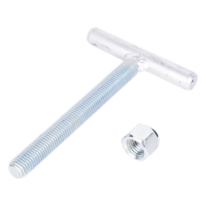 Ancla para base triangular / Varilla roscada 3/4' / ASTM-36 Cal. 16 / Galvanizado electrolítico / 18 cm varilla / 12 cm travesaño