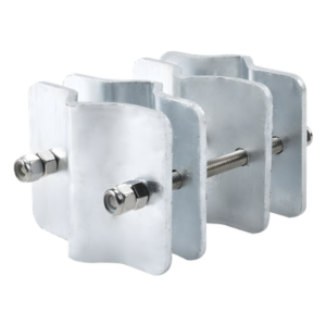 Herraje Adaptador de Mástil / Acero A-36 / Galvanizado en Caliente / Diámetro 3/4" a 2-1/4" / 4 Brackets / Tolerancia ±1 mm