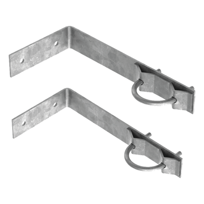 Herrajes de Pared para Mástil / Acero A-36 Galvanizado / Mástil 1-1/4" a 2" / Estructuras hasta 3 m (9.8 ft) / 2 Juegos Tipo L con Abrazaderas U