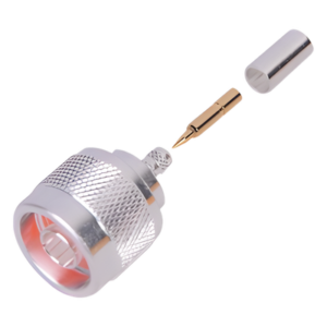 Conector RF N Macho / Anillo Plegable / 50 Ω / 0-11 GHz / Para Cable RG-58/U