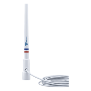 Antena Marina VHF / Fibra de Vidrio / 156-163 MHz / 6.5 dBi / Cable 10 m (32.8 ft) / IP67 / 2.4 m (7.9 ft)