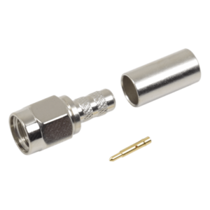 Conector RF SMA Macho / Anillo Plegable / 50 Ω / 12.4 GHz / RG-58/U LMR-195 / Teflón PTFE