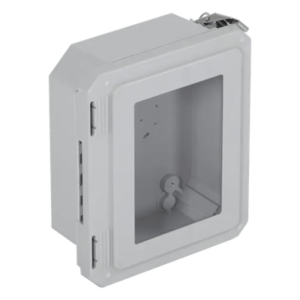 Caja de Fibra de Vidrio / 8.77" (22.27 cm) Alto x 6.77" (17.19 cm) Ancho x 4.06" (10.31 cm) Profundo / Ventanilla Transparente / Certificación UL/cUL / Uso Exterior