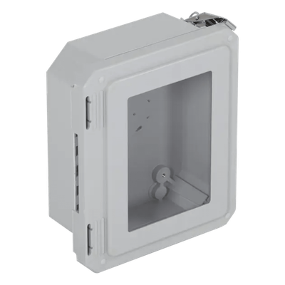 Caja de Fibra de Vidrio / 8.77" (22.27 cm) Alto x 6.77" (17.19 cm) Ancho x 4.06" (10.31 cm) Profundo / Ventanilla Transparente / Certificación UL/cUL / Uso Exterior