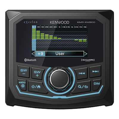 Estéreo Marino / Pantalla 2.7 Pulgadas / Bluetooth Acceso Directo / IP66 Sumergible / 3 Salidas Previa 4.0 V / USB Frontal + Auxiliar