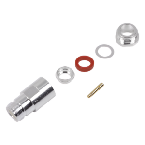 Conector Coaxial N Hembra / Rosca / Para Cables LMR-400 y RG8/U / Cuerpo Bronce Plateado / Contacto Oro / Aislante Teflón