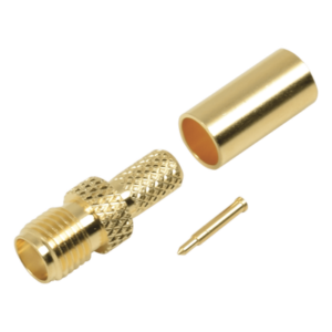 Conector Coaxial SMA / Hembra Inverso / Anillo Plegable / Cable RG-58/U / Recubrimiento Oro / Aislante Teflón
