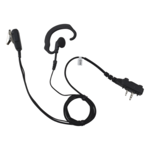 Micrófono de Solapa con Auriculares / Gancho de Oreja Suave / Cable Retráctil 2.5' (0.76 m) / Conector 2 Pines con Tornillos / Fibra Trenzada / Carcasa Policarbonato