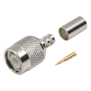 Conector TNC Macho / Anillo Plegable / LMR-240 RG-8/X Belden 9258 / Níquel Oro Delrin