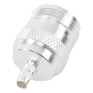 Conector Coaxial N Hembra / Anillo Plegable / Cables LP-195, LP-142, RG-142/U, LMR-195 / Cuerpo Bronce Niquelado / Contacto Oro / Aislante Teflón