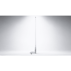 Antena Marina VHF / Base 1.2 m (3.9 ft) / 3 dB / 50 W / Cable RG-58 4.5 m (15 ft) / Banda Ancha 5 MHz / Soporte Latón Cromado