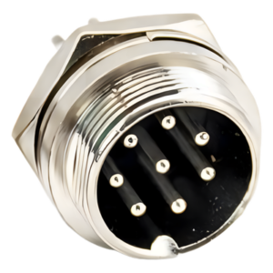 Conector Socket Hembra / 8 Contactos Macho / Soldable / Seguro Roscable / 3.5 x 1.7 cm / 0.46 oz