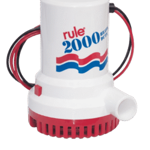 Bomba de Achique Sumergible / 2,000 GPH / 12V CD / Motor de Alta Eficiencia / Ejes de Acero Inoxidable / Protección Térmica TCO / Certificación CE e ISO 8849