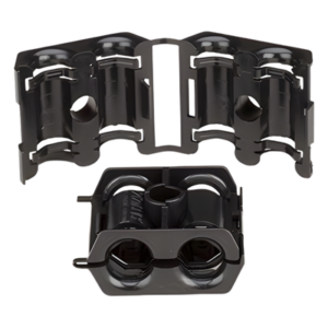 Sujetador Doble para Cable / 9-12 mm (0.35-0.47 in) / Click-On / M8 / -40°C a +85°C / Paquete 10 pzas
