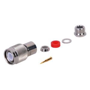 Conector TNC Macho / Rosca Izquierda / Bronce Niquelado / Teflón / RG-58/U, RG-142/U