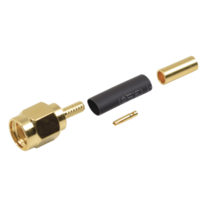 Conector SMA Macho Inverso / Anillo Plegable / Bronce con Oro / RG-174/U, RG-316/U