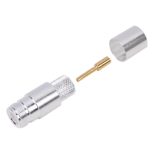 Conector RF / N Hembra / Anillo Plegable / LP600 LMR-600 7977A CNT-600 / Cuerpo Bronce Plateado / Contacto Oro