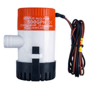 Bomba de Achique Sumergible / 500 GPH (1893 LPH) / 12V CD / Anti-Airlock / Sellos Herméticos / Filtro Removible