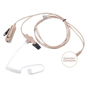Kit Micrófono-Audífono Profesional / 2 Cables / Tubos Acústicos Transparentes / Compatible KENWOOD NX-340/320/420/TK-3230/3000/3402/3312/3360/3170 / PTT Integrado / VOX Modo Convencional