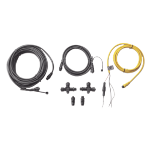 Kit de Red NMEA 2000 / Cable Principal 6 m (19.7 ft) / Cable Caída 2 m (6.6 ft) / Cable Alimentación 2 m (6.6 ft) / 2 Conectores en T / Conectores Macho y Hembra