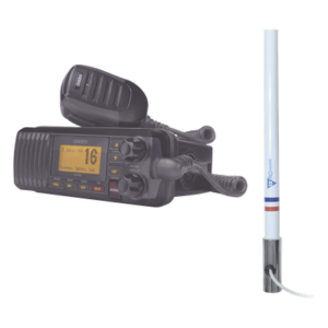 Kit de radio marina con antena de fibra de vidrio / 156-163 MHz / 25W / 2.4 m (7.9 ft) / Omnidireccional / IPX4