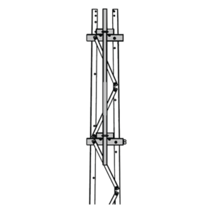 Mástil para Torre / 2-3/8" (57 mm) / 1.8 m (5.9 ft) / Montaje en Cara / Secciones 3 a 7 / Acero Galvanizado